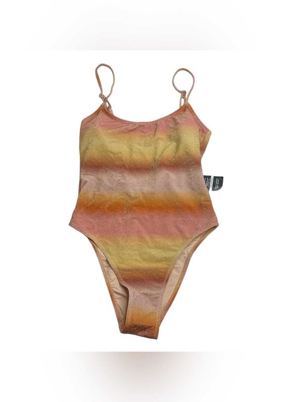 Cotton On Body Glitter Ombre Scoop One Piece Swimsuit Sunrise Medium New
